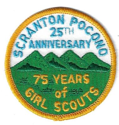 Scranton Pocono GSC 25th council/75th GSUSA anniversary council patch (PA)