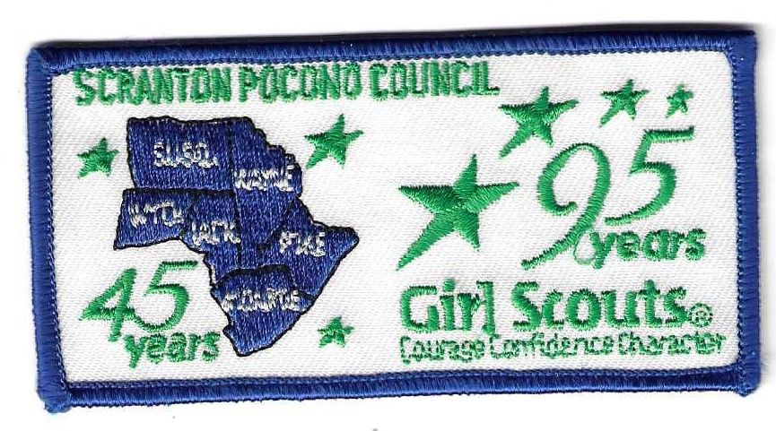 Scranton Pocono GSC 45th council/95th GSUSA anniversary council patch (PA)