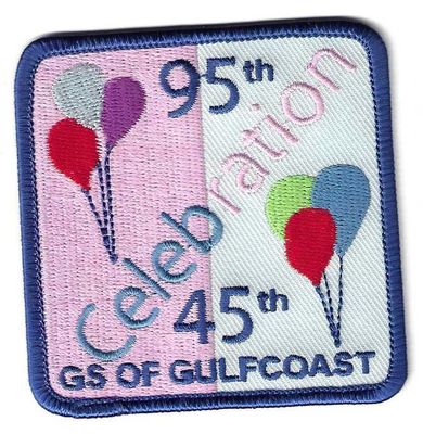 Gulfcoast GSC 45th council/90th GSUSA anniversary council patch (FL)