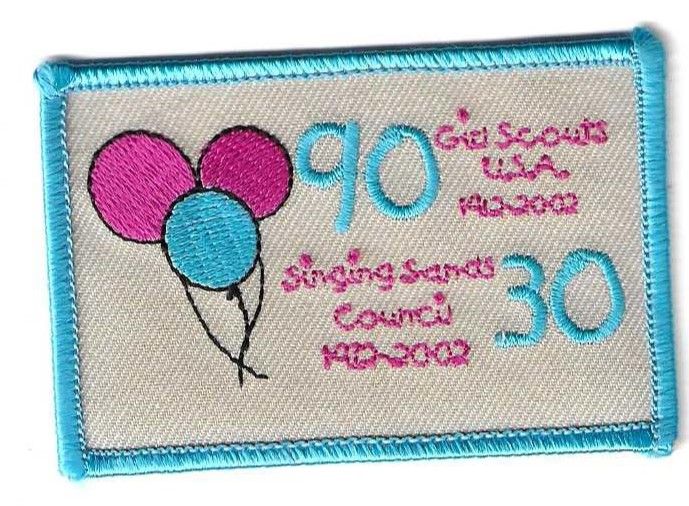 Singing Sands GSC 30th/GSUSA 90th anniversary council patch (IN)