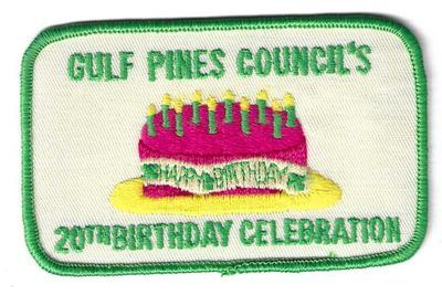 Gulf Pines Council 20th anniversary council patch (MS)