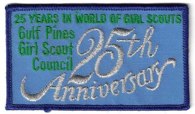 Gulf Pines Council 25th anniversary council patch (MS)