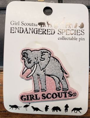 Elephant Endangered Species Patch Pin