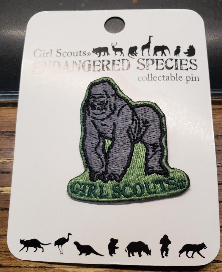 Gorilla Endangered Species Patch Pin