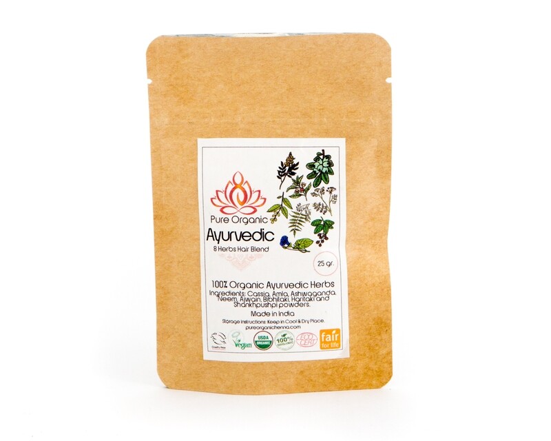 Pure Organic Ayurvedic 8 Herb Hair Blend