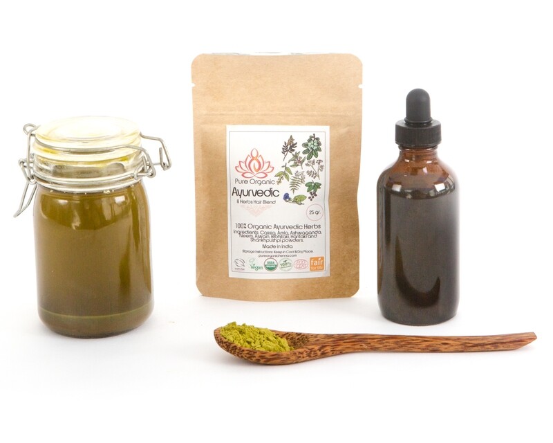 Pure Organic Ayurvedic 8 Herb Hair Blend