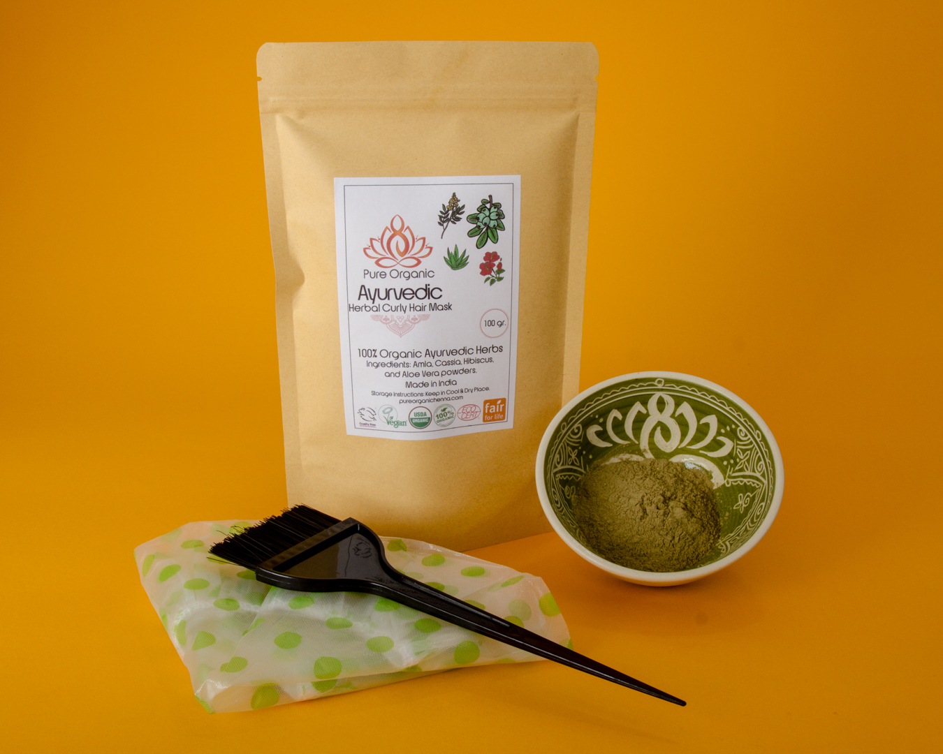 Pure Organic Ayurvedic Herbal Hair Mask – Shankhpushpi – Pure Organic Henna