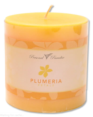 Plumeria Petals Organic Pillar Candle