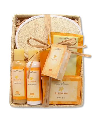 Plumeria Petals Small Hawaiian Gift Basket