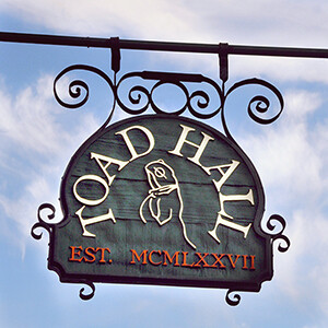 Coaster Toad Hall sign