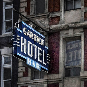 Coaster Garrick Hotel sign