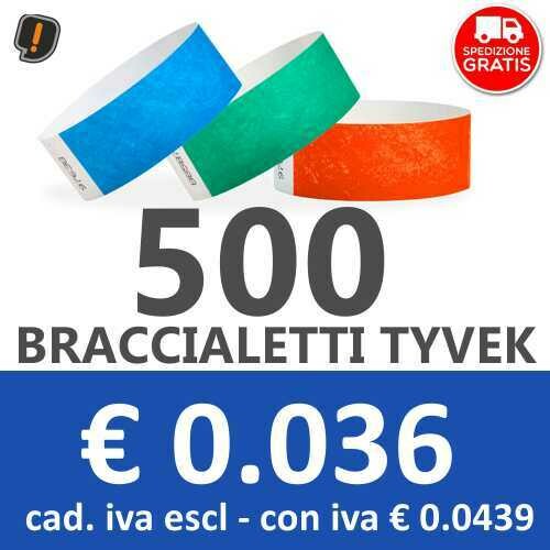 500 Braccialetti Tyvek® SPEDIZIONE GRATIS