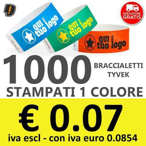 🔝 1000 Braccialetti Tyvek® con Stampa - SPEDIZIONE GRATIS