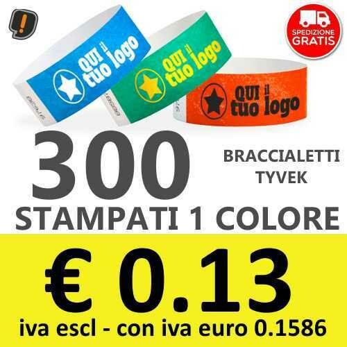 300 Braccialetti Tyvek® con Stampa - SPEDIZIONE GRATIS