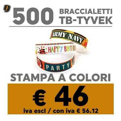 🔝 500 Braccialetti TB-Tyvek® Stampa a Colori | SPEDIZIONE GRATIS