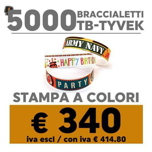 🔝 5000 Braccialetti TB-Tyvek® Stampa a Colori | SPEDIZIONE GRATIS