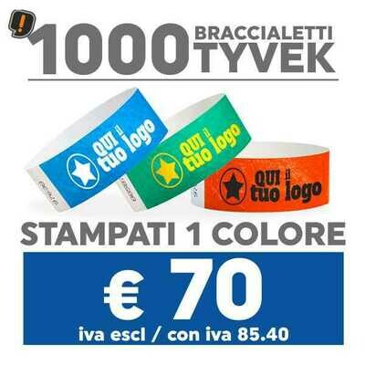 🔝 1000 Braccialetti Tyvek® con Stampa SPEDIZIONE GRATIS