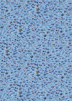 Geschenkpapier &quot;Kleine Fische&quot;, 4 Bogen-Set