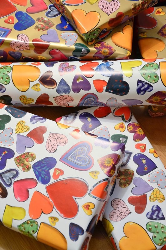 Geschenkpapier, weiss, 4 Bogen-Set