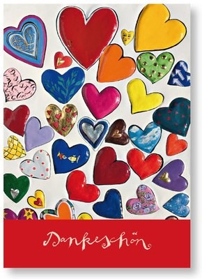 Postkarte „Viele Herzen &amp; Dankeschön“