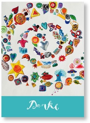 Postkarte „Spirale &amp; Danke“