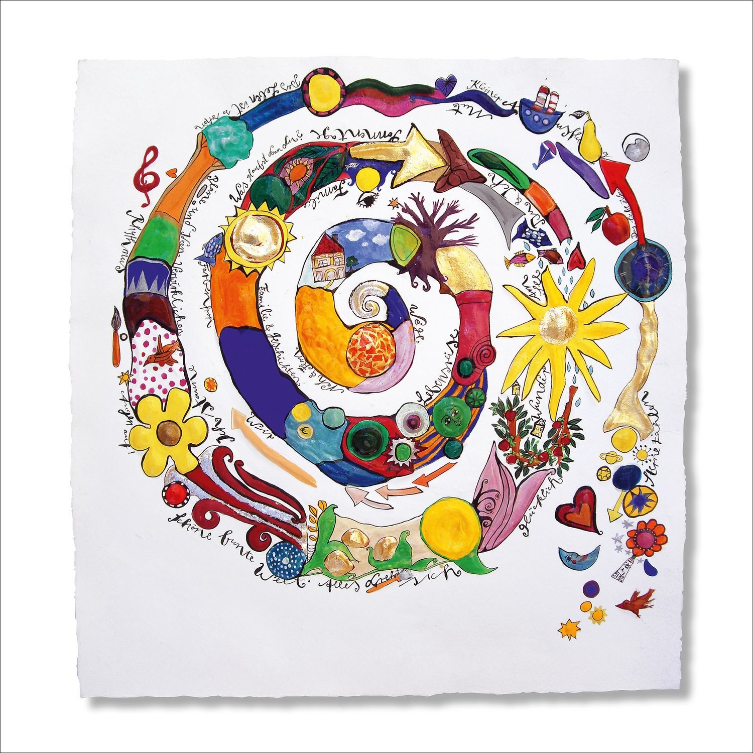 Kunstdruck &quot;Schöne bunte Welt&quot; 30 x 30 cm