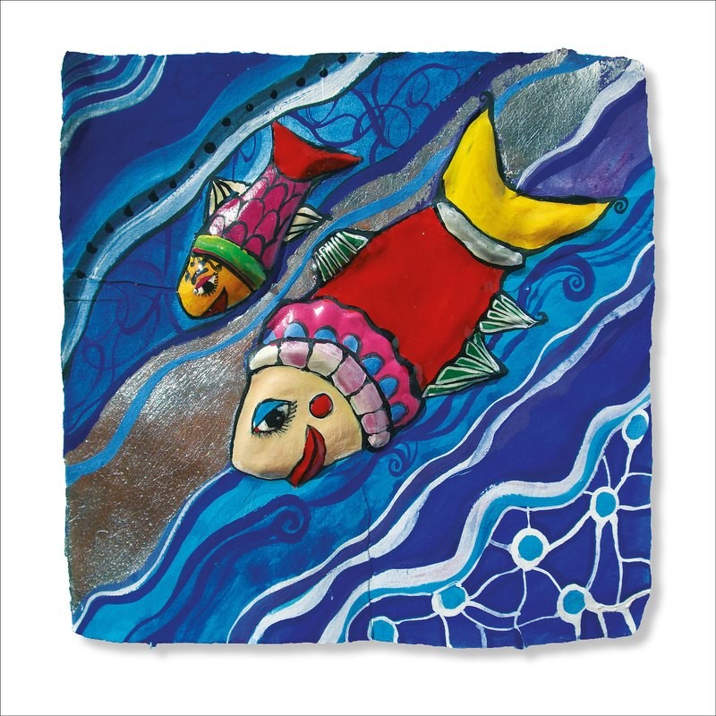 Kunstdruck &quot;Badespass&quot; 30 x 30 cm