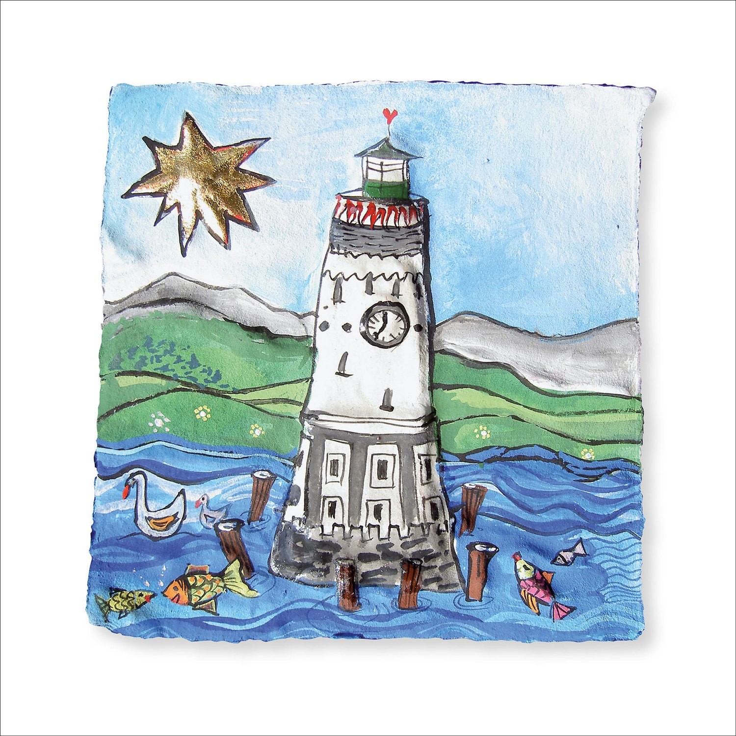 Kunstdruck &quot;Leuchtturm&quot; 30 x 30 cm