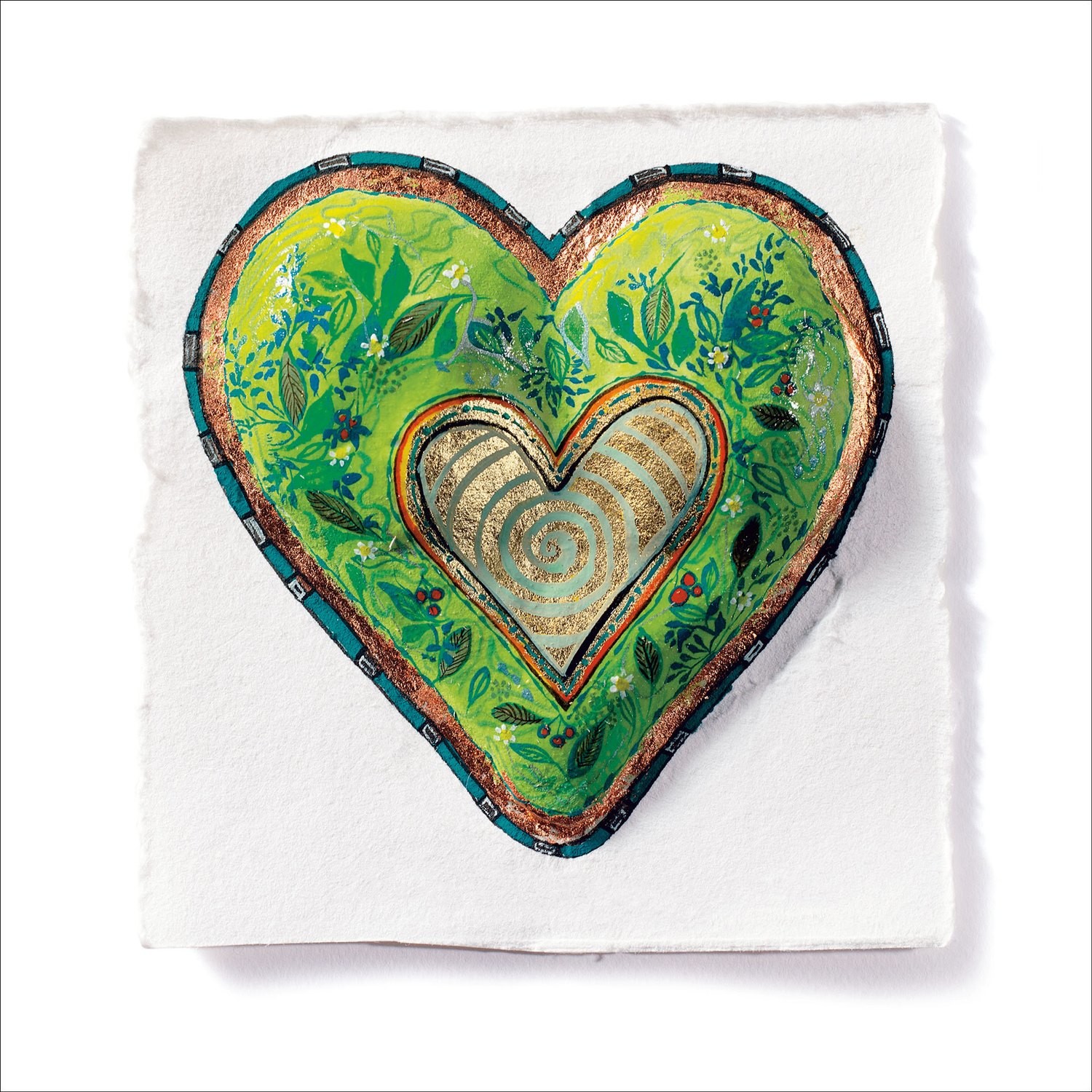 Kunstdruck &quot;Grünes Herz&quot; 30 x 30 cm