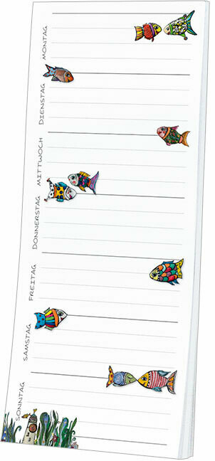 Kühlschrankblock &quot;Bunte Fische&quot; (Wochenplaner)