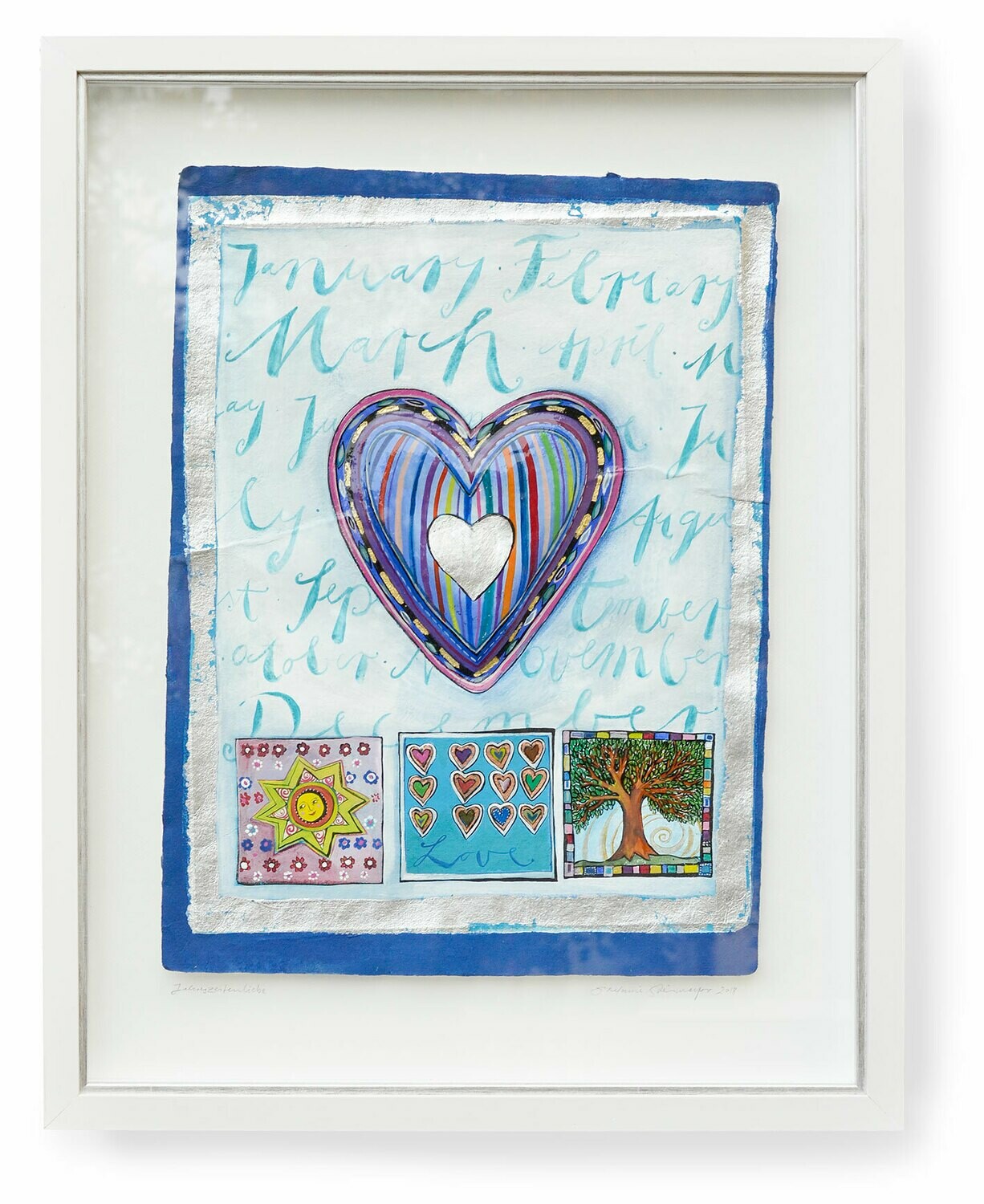 Originalgrafik &quot;Jahreszeitenliebe, blau&quot;