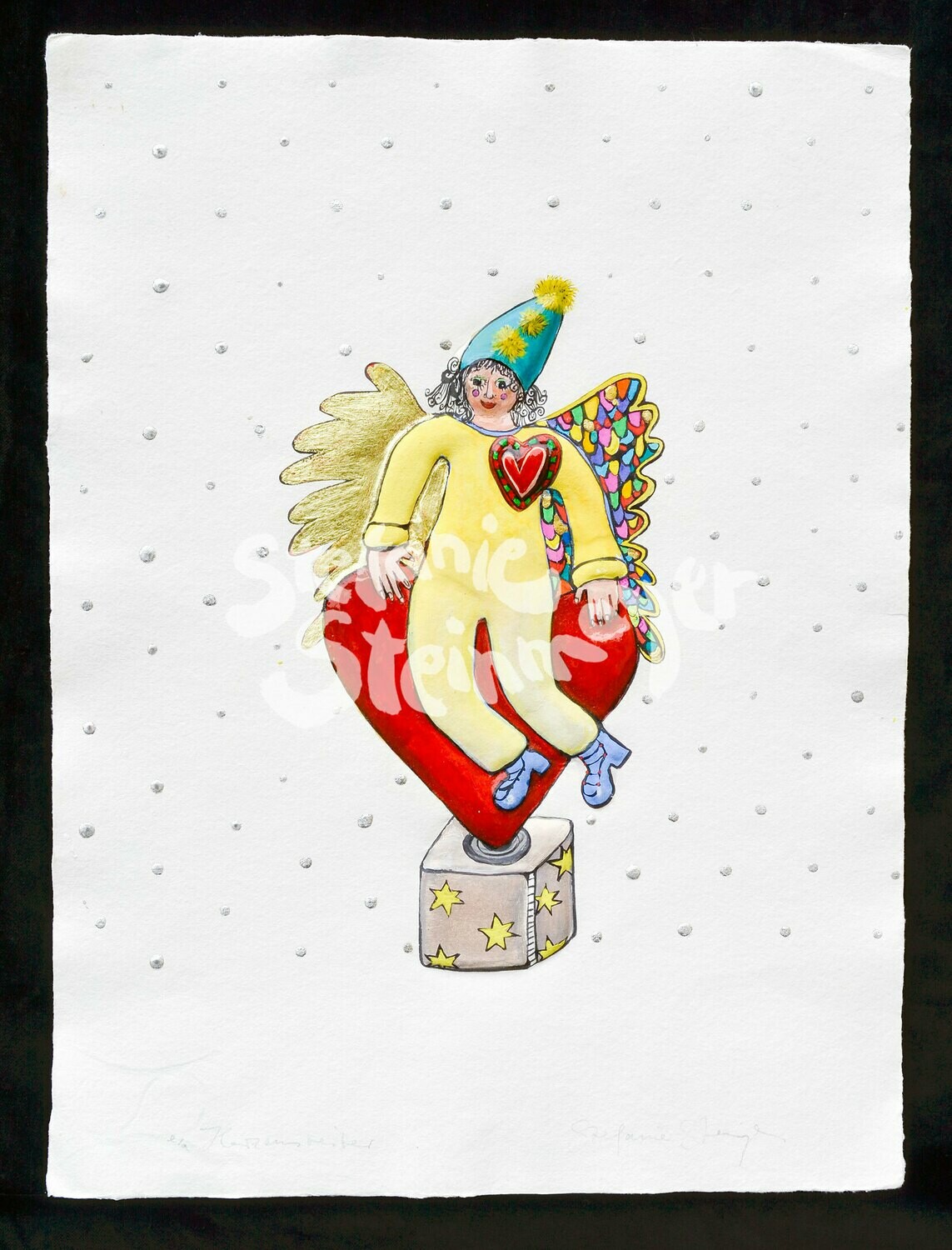 Originalgrafik &quot;Herzensreiter in gelb&quot;