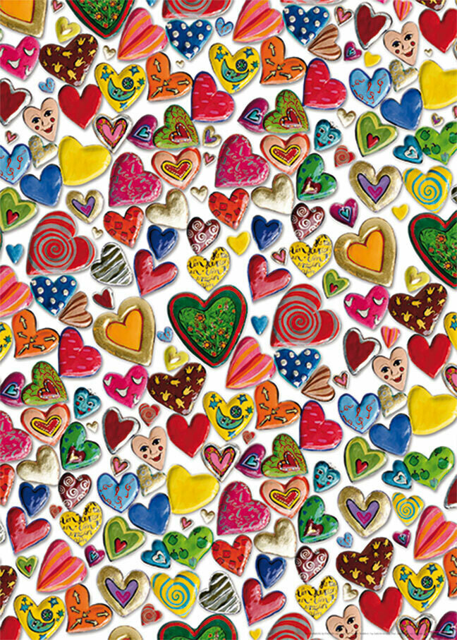 Geschenkpapier &quot;Herzenssache&quot;, 4 Bogen-Set
