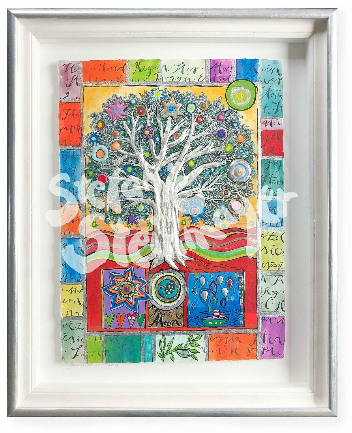 Originalgrafik &quot;Sterne Mond Regen&quot;