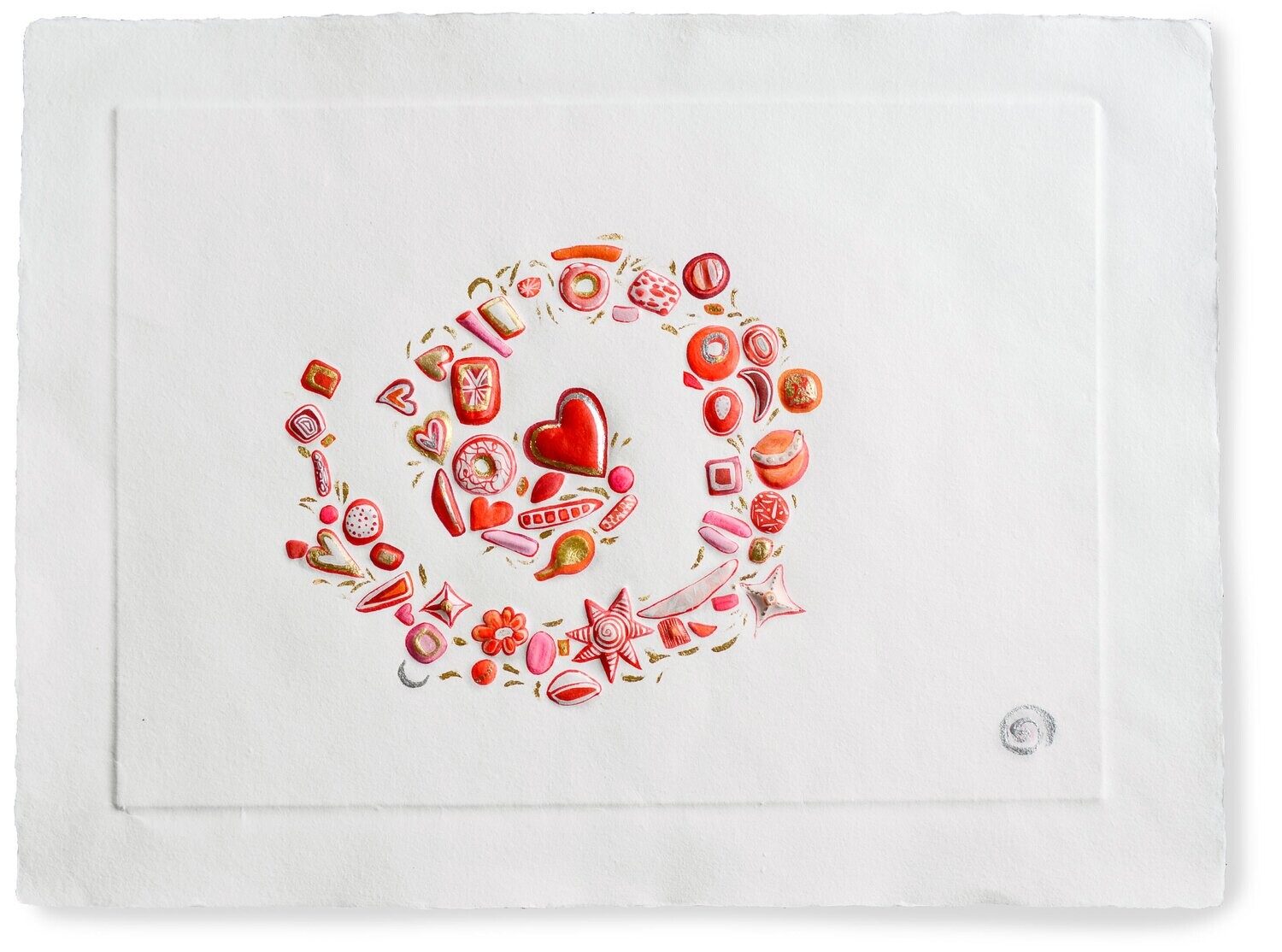 Originalgrafik &quot;Rote Spirale&quot;