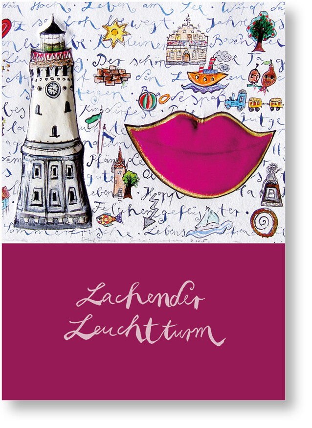 Postkarte „Lachender Leuchtturm“