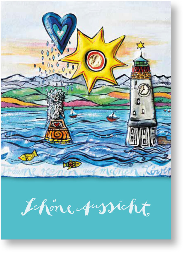 Postkarte „Schöne Aussicht in türkis“
