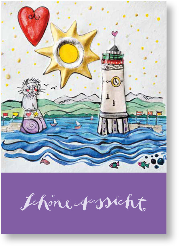 Postkarte „Schöne Aussicht in lila“