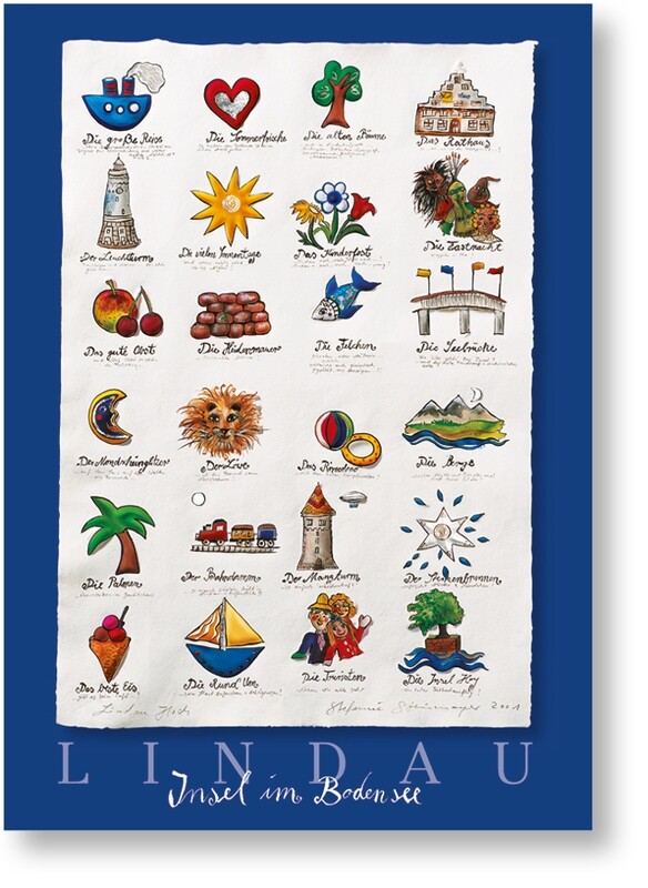 Postkarte „Lindau - Insel im Bodensee“