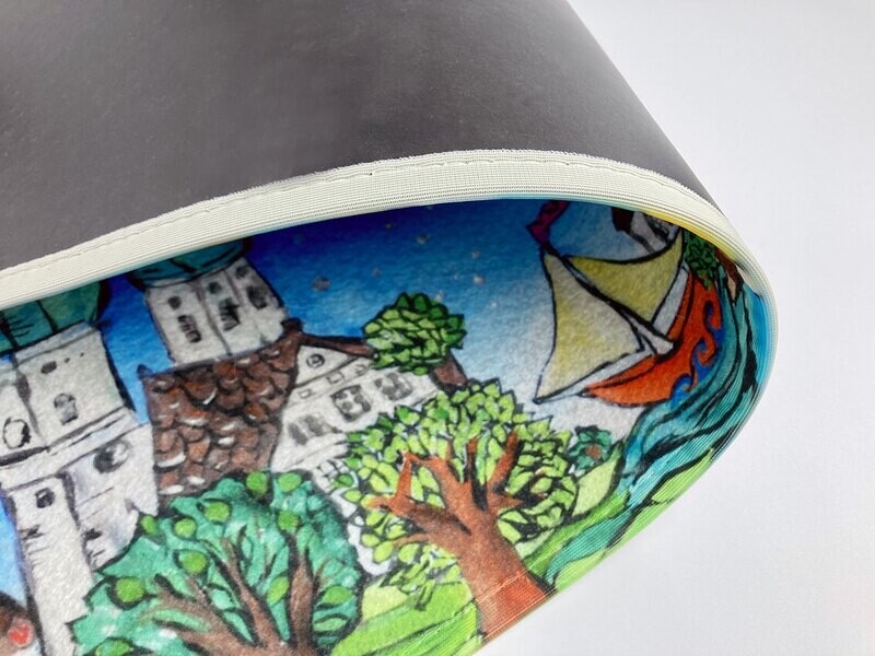 Fussmatte „Der Zeppelin über Friedrichshafen bei Nacht“