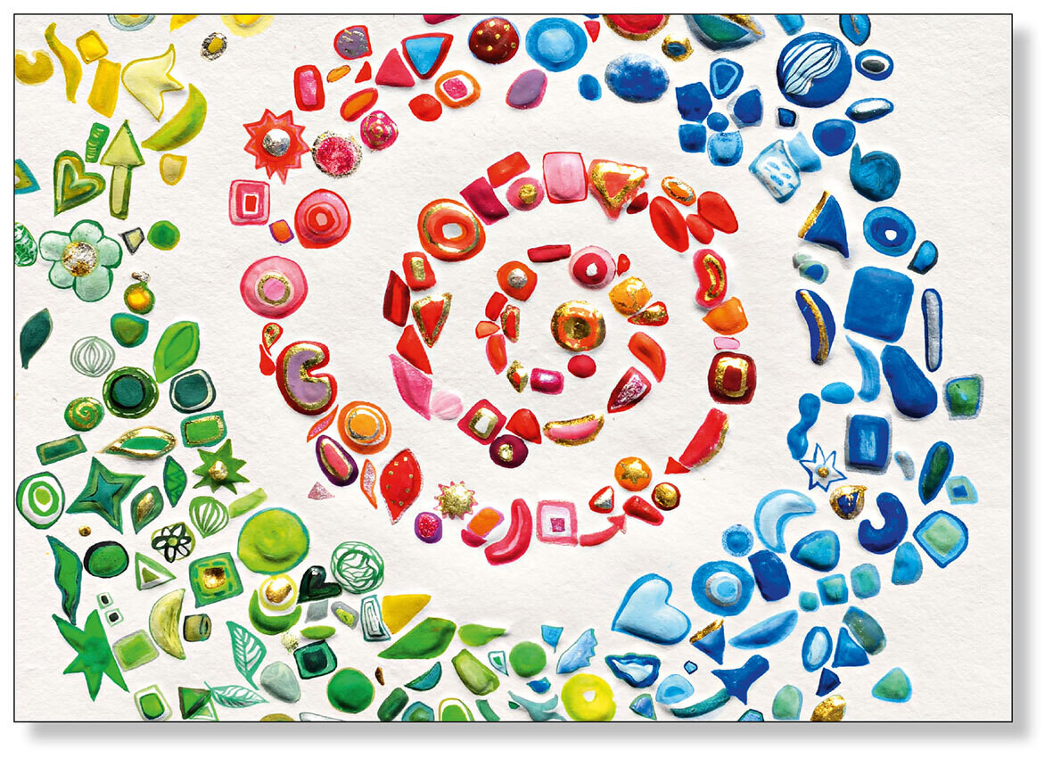Postkarte „Spirale in bunt“