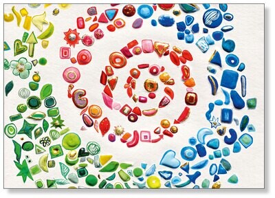 Postkarte „Spirale in bunt“