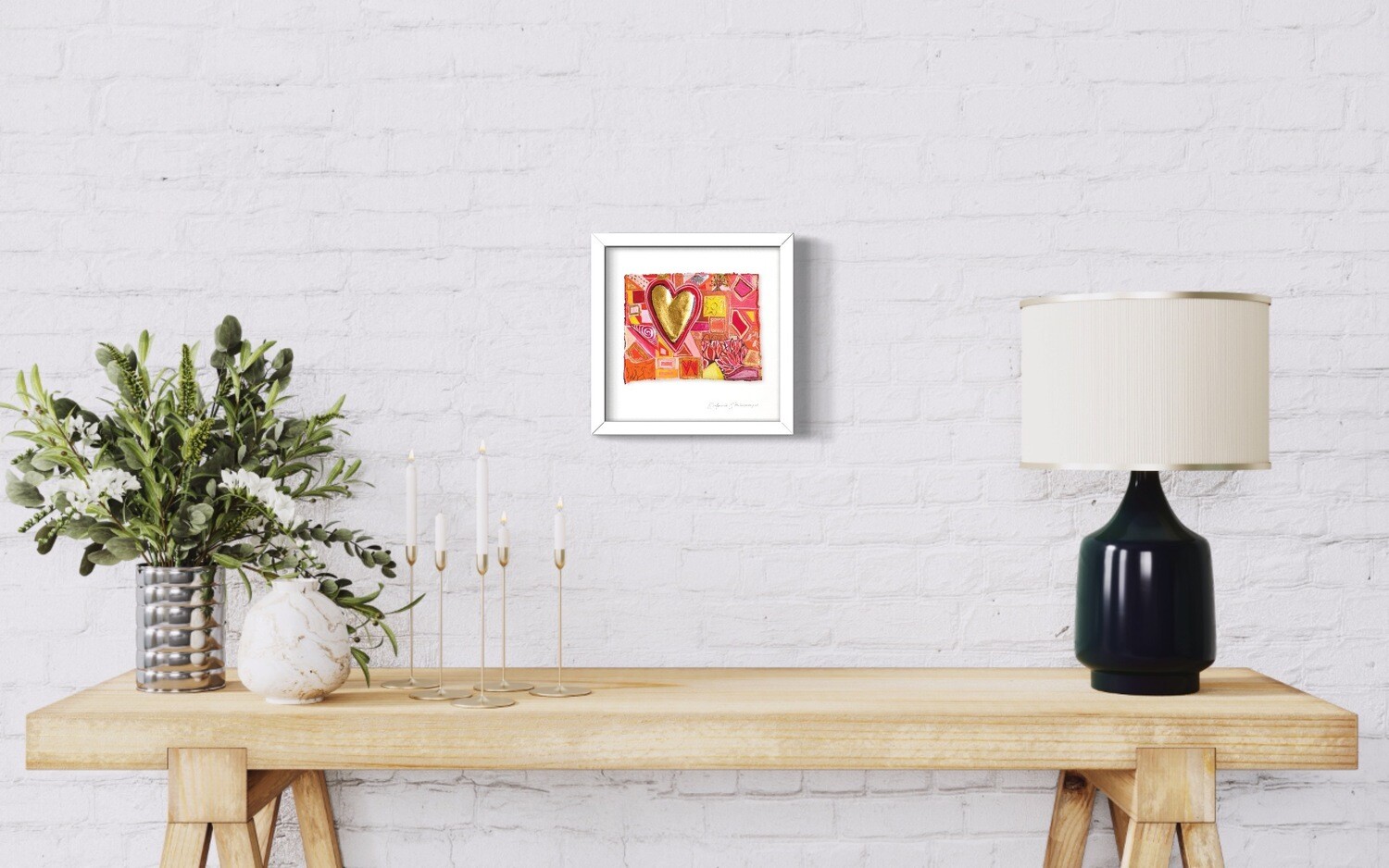 Kunstdruck &quot;Liebe - Love - L&#39;amour&quot;, Rahmen und Größe wählen: 22x22cm, weiss