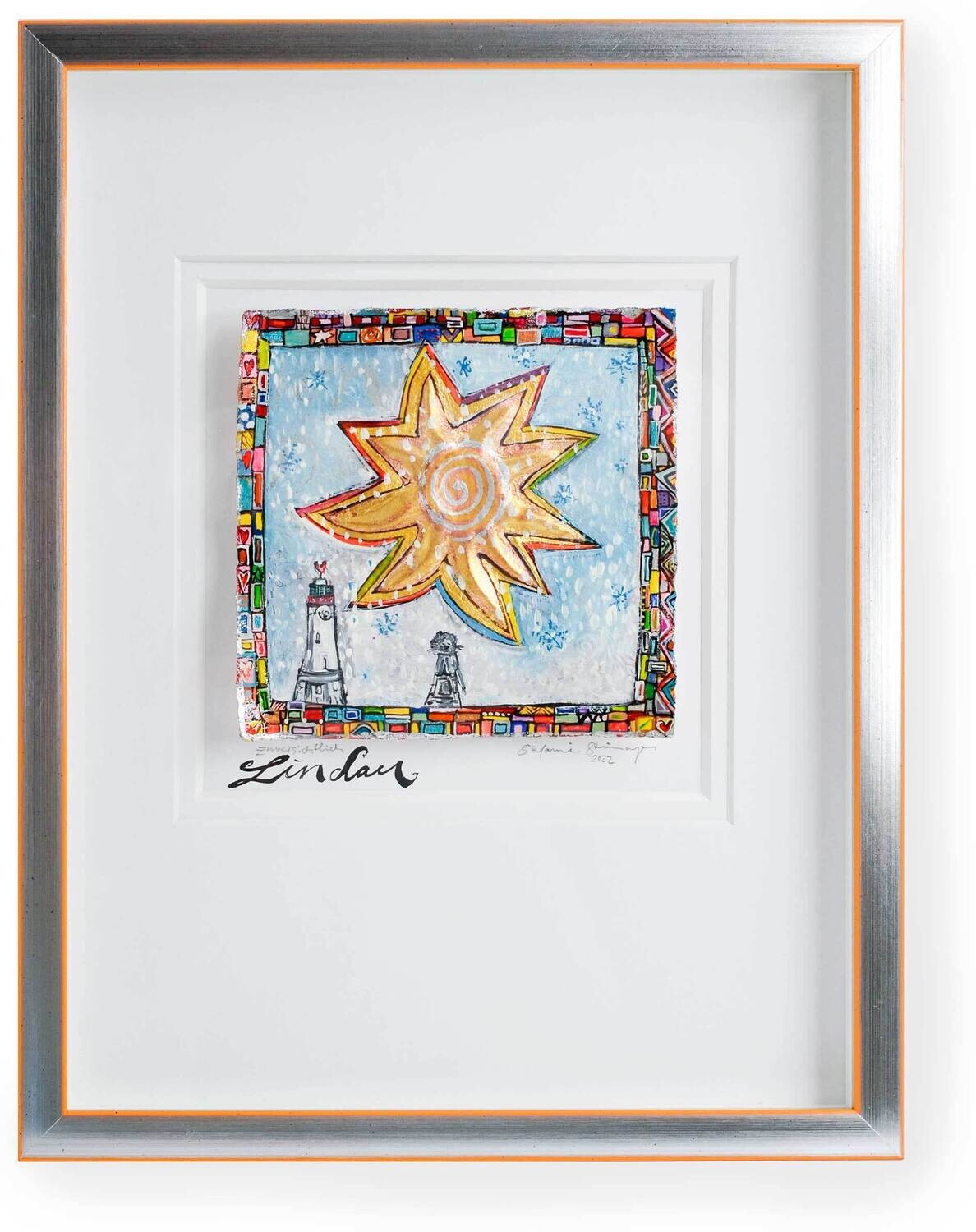 Originalgrafik &quot;Wintersonne in Lindau&quot;