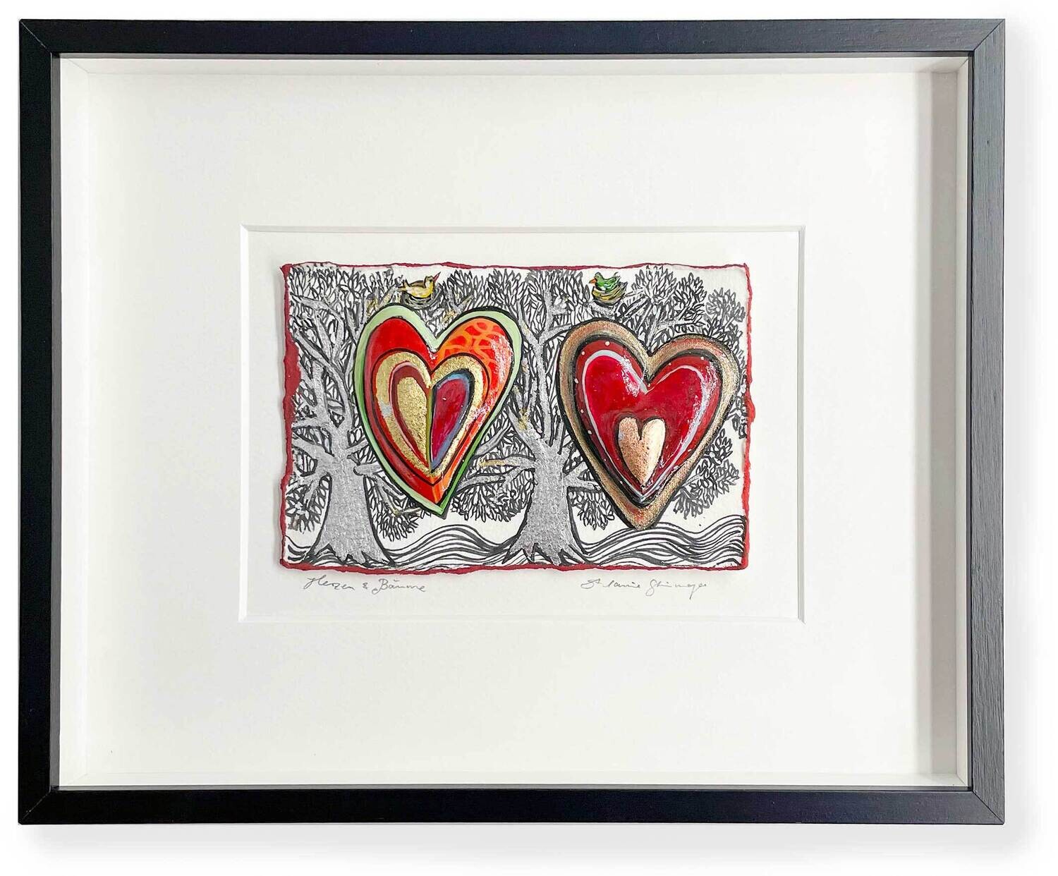Originalgrafik &quot;Herzen und Bäume&quot;