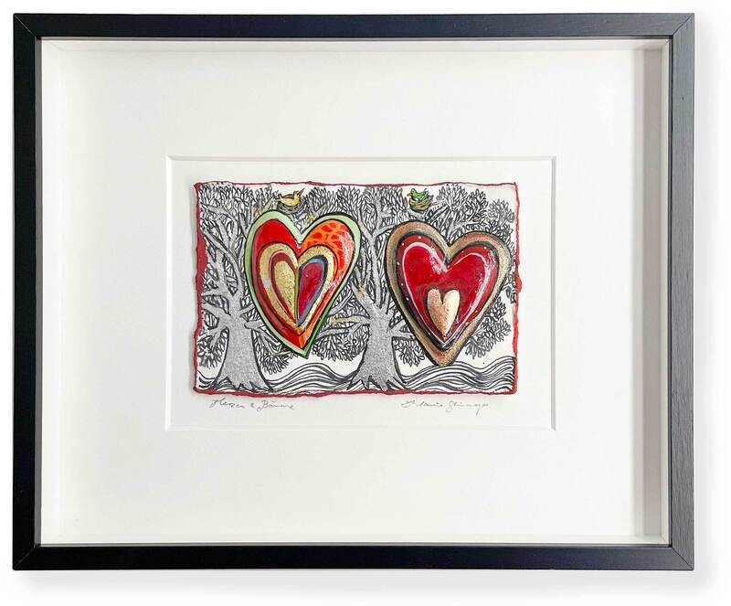 Originalgrafik &quot;Herzen und Bäume&quot;