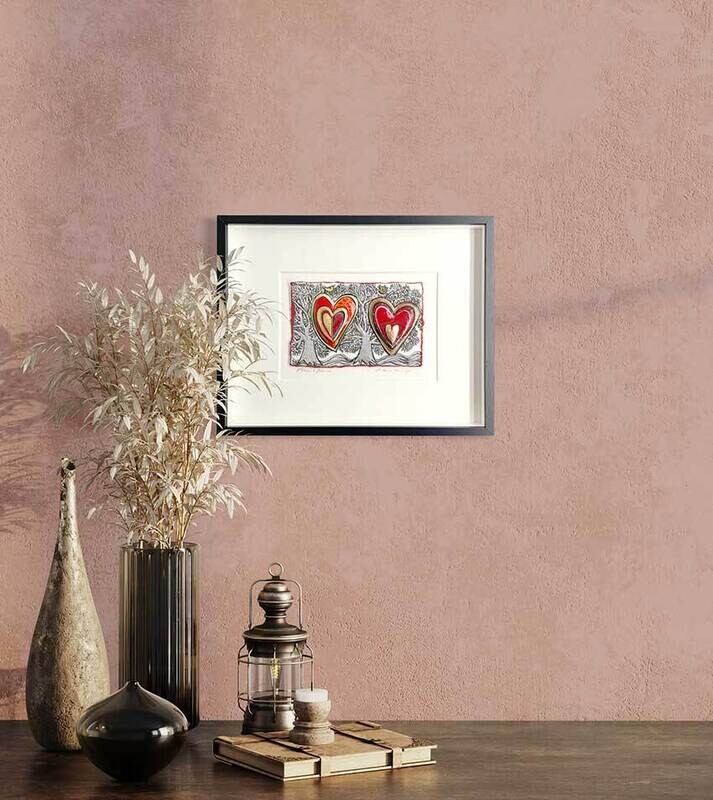 Originalgrafik "Herzen und Bäume"
