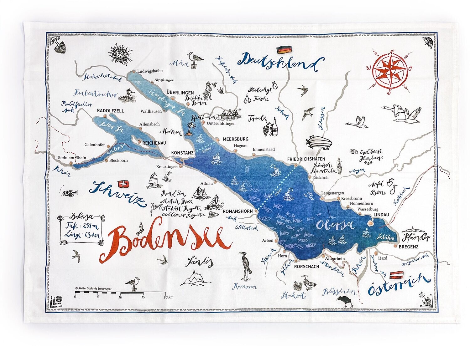 Geschirrtuch &quot;Bodenseekarte&quot;