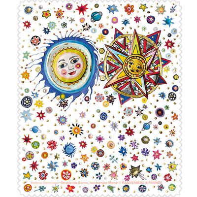 Brillenputztuch &quot;Strahlende Sonne, leuchtender Mond&quot;