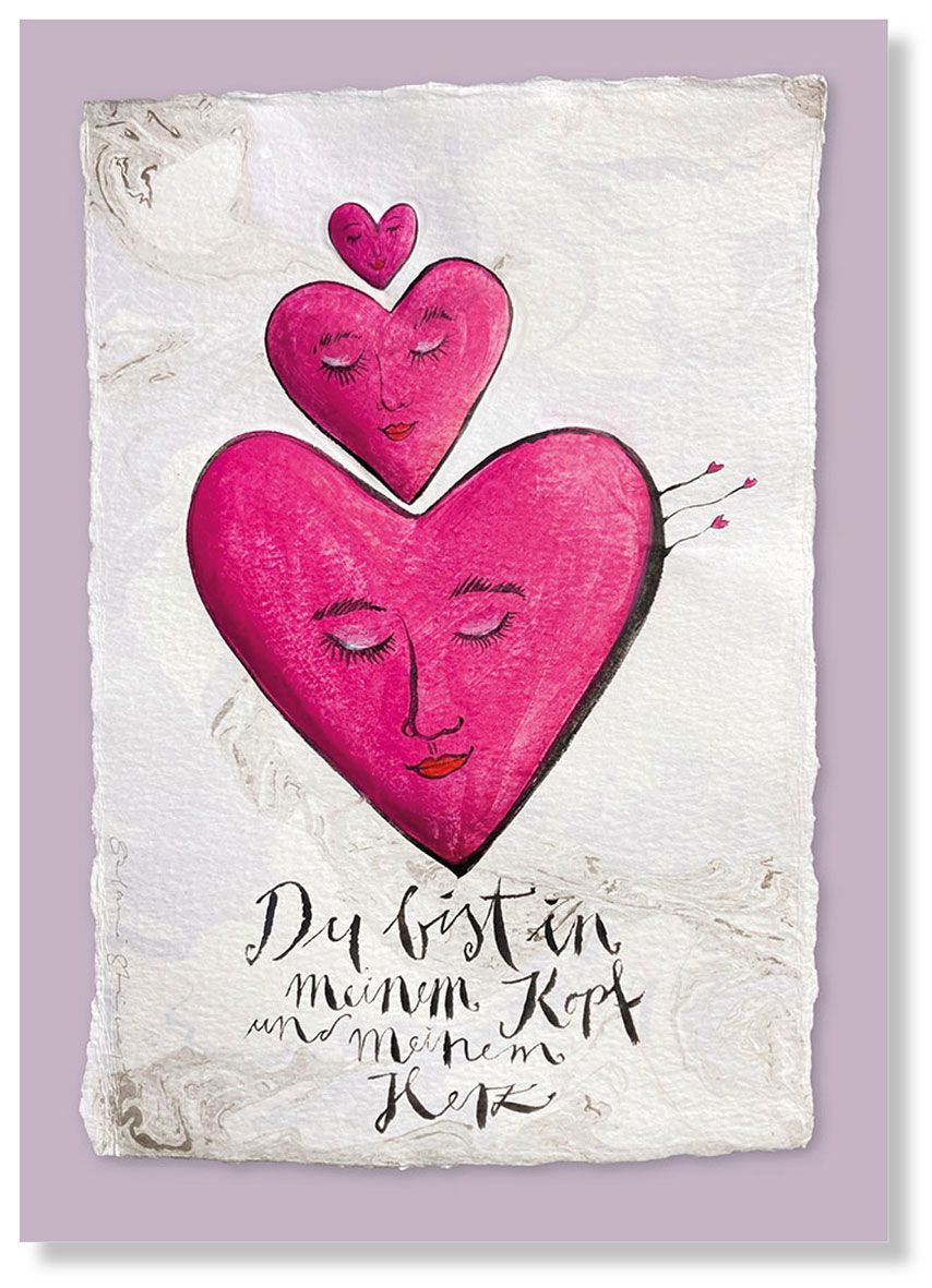 Postkarte „Kopf und Herz“
